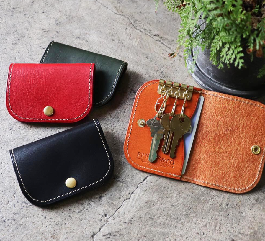 ROLEX ブラウンレザーキーケース+ ハンカチ2枚 ポケット 付き